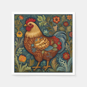 Retro tupp boho chic land kyckling pappersservett