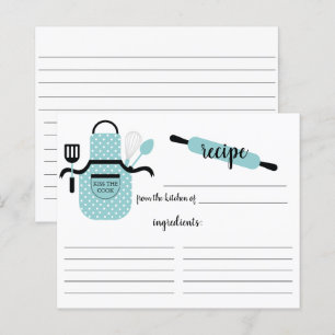 Retro Turcos Apron Kitchen Verktyg Recept Card