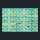 Retro Turcos och Grönt Trellis Kitchen Towels Kökshandduk<br><div class="desc">Lägg till en stänk i det moderna Handflatan-Vår i mitten av århundradet överallt med dessa Retro Turquise och Grönt Trellis-plågade kökshanddukar. Den inspirerades av vintage-konkreta,  bryggblock. Den designade arkitekturen på 1950-talet kommer att göra ge till en vardaglig konstruktör.</div>