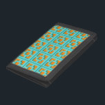 Retro Turcos och Orange Trellis Photo Wallet<br><div class="desc">Lägg till ett stänk i det moderna Handflatan Vår i mitten av århundradet överallt med denna Retro Turquise och Orange Trellis mönster plånbok. Den inspirerades av vintage-konkreta,  bryggblock. Den designade arkitekturen på 1950-talet kommer att göra ge till en vardaglig konstruktör.</div>