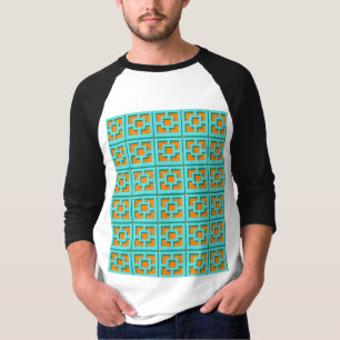 Retro Turcos och Orange Trellis T-Shirt