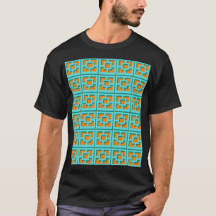 Retro Turcos och Orange Trellis T-Shirt