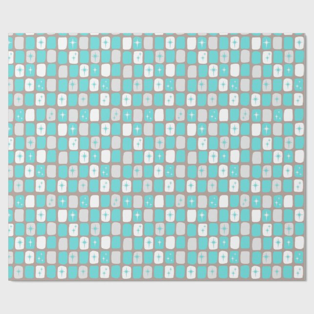 Retro Turcos Starbursts Wrapping Papper Presentpapper (Platt)