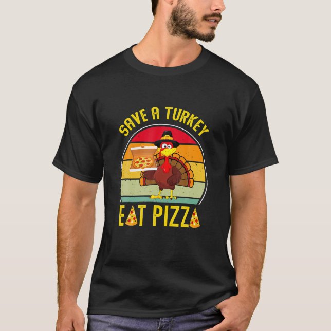 Retro turkey spara a turkey eat pizza manar Women T Shirt (Framsida)
