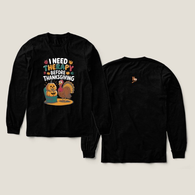 Retro Turkey Therapy  T Shirt (Design framsida och baksida)