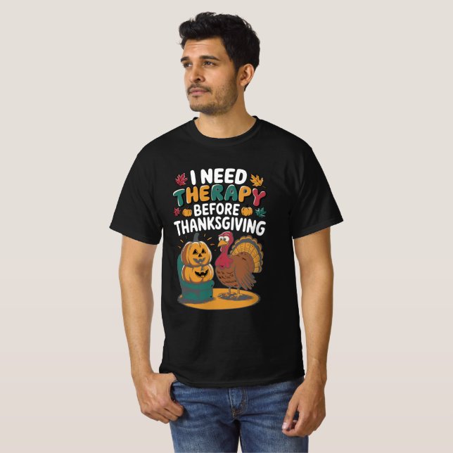 Retro Turkey Therapy  T Shirt (Hel framsida)