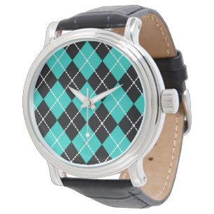Retro turkos argyleklocka armbandsur
