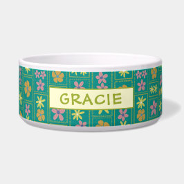 Retro Turkos Lapptäcke Blommig Skräddarsydd Stor H