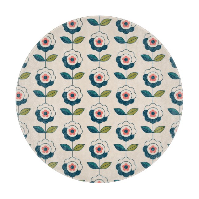 Retro turkosblommönster (Framsidan)