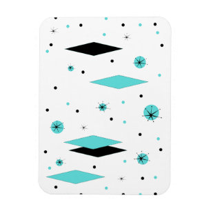 Retro turkosdiamanter & Starbursts Flexi magnet