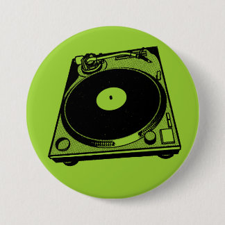 Retro Turntable Graphic in Black Knapp
