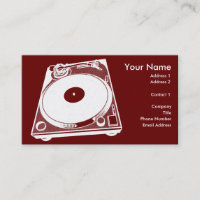 Retro Turntable Graphic in White