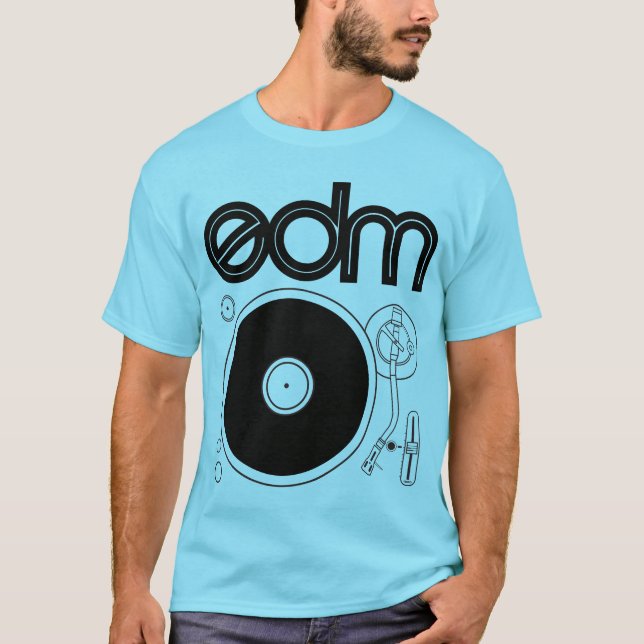 Retro Turntableskjorta för EDM Tee Shirt (Framsida)