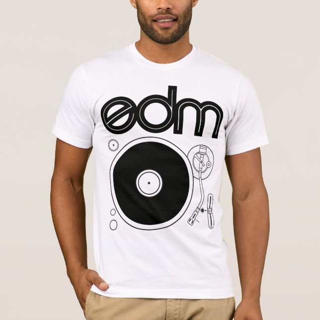 Retro Turntableskjorta för EDM Tee Shirt (Framsida)