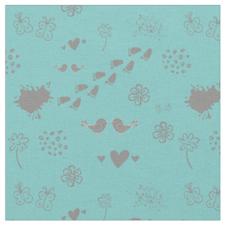 Retro turquouise och färglöst mönster av fåglar, p tyg