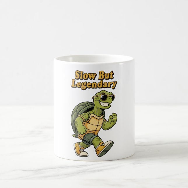 Retro Turtle Legendary Calm White Mug Kaffemugg (Center)