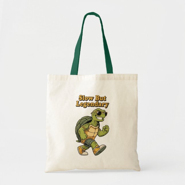 Retro Turtle Legendary Pace Canvas Tote Bag Tygkasse (Framsidan)