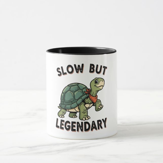 Retro Turtle Legendary Quote Color Inside Mug Mugg (Center)