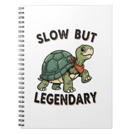 Retro Turtle Legendary Quote Lined Notebook Anteckningsbok