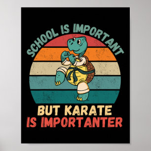 Retro Turtle School är viktigt Karate är Importa Poster