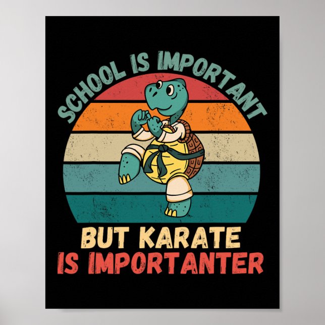Retro Turtle School är viktigt Karate är Importa Poster (Framsidan)