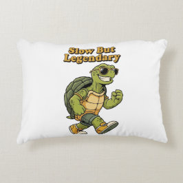 Retro Turtle Slow But Legendary Rectangular Pillow Prydnadskudde