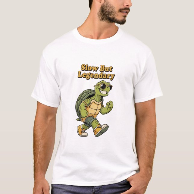 Retro Turtle Slow Legend Men’s Graphic T-Shirt (Framsida)