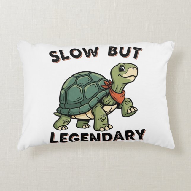 Retro Turtle Slow Legend Rectangular Pillow Prydnadskudde (Framsidan)