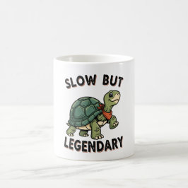 Retro Turtle Slow Legend White Coffee Mug Kaffemugg