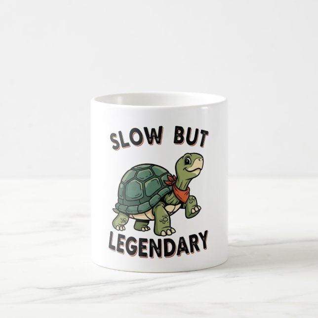 Retro Turtle Slow Legend White Coffee Mug Kaffemugg (Center)