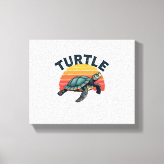 Retro Turtle T-Shirt Canvastryck