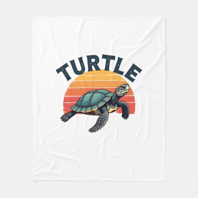 Retro Turtle T-Shirt Fleecefilt (Framsidan)