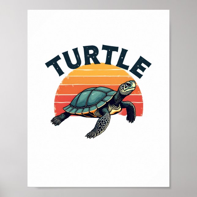 Retro Turtle T-Shirt Poster (Framsidan)