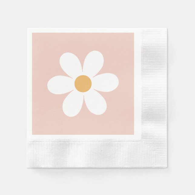 Retro tusenskönapink boho pappersservett (Framsidan)