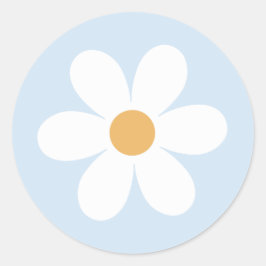 Retro tusenskönor boho blå runt klistermärke