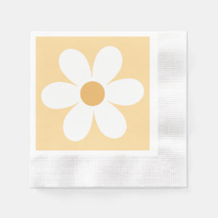 Retro tusenskönor gul boho pappersservett