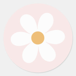 Retro tusenskönor ljusrosa boho runt klistermärke