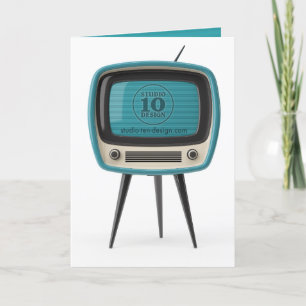 Retro TV-årsdag/Kärlek-kort Tack Kort