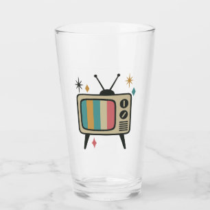 Retro TV-dricksglas Modern atomi i mitten av årh Glaskopp