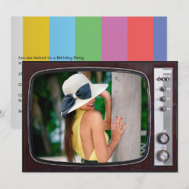 Retro TV-födelsedagsfest Inbjudningar