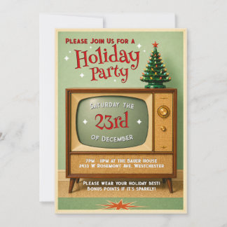 Retro TV Holiday Julfest Inbjudan