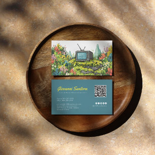 Retro TV Meadow Kreativt QR-företagskort Visitkort