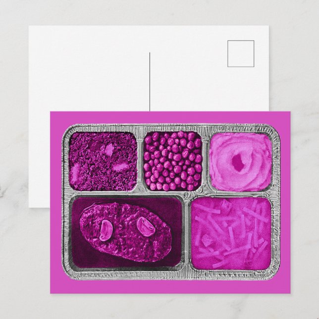 Retro TV-middag i Rosa Vykort (Fram/baksida)