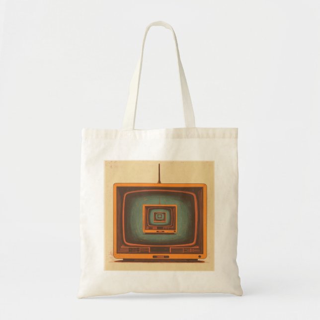 Retro TV-oändlighet Tote Tygkasse (Framsidan)