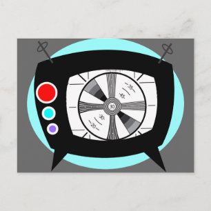 Retro TV och Test Mönster Vykort