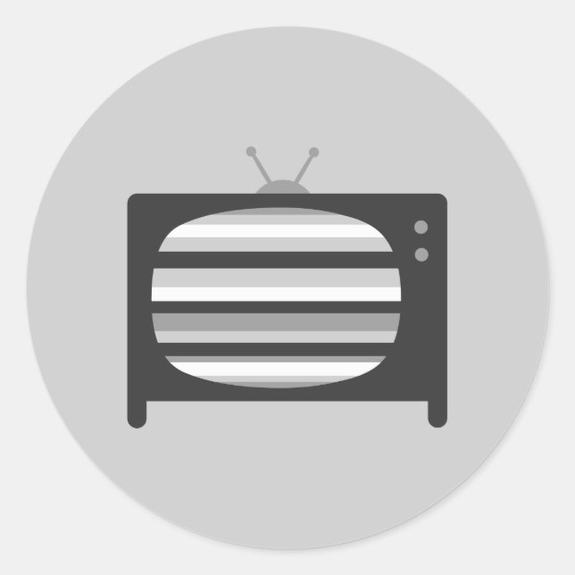 Retro TV Runt Klistermärke (Framsida)