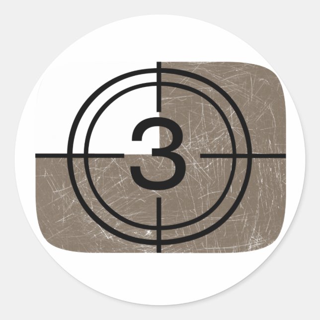 Retro TV Runt Klistermärke (Framsida)