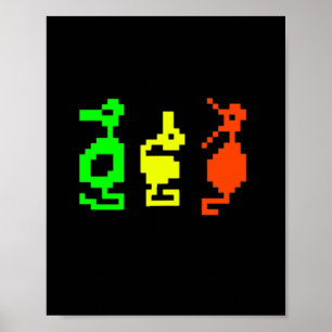 Retro TV-spel 8-bitars Äventyr Drak Poster
