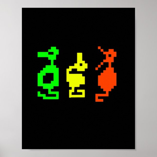 Retro TV-spel 8-bitars Äventyr Drak  Poster (Framsidan)
