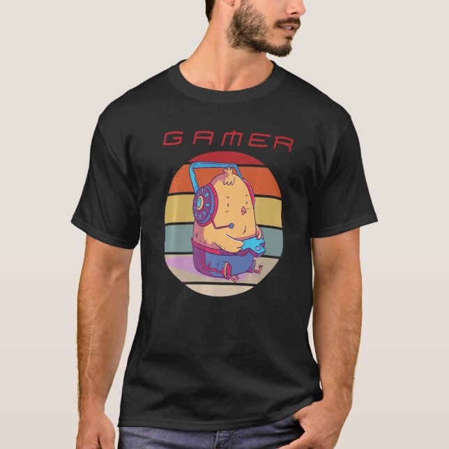 Retro TV-spel Konsolspel Spel Chick  T Shirt (Framsida)